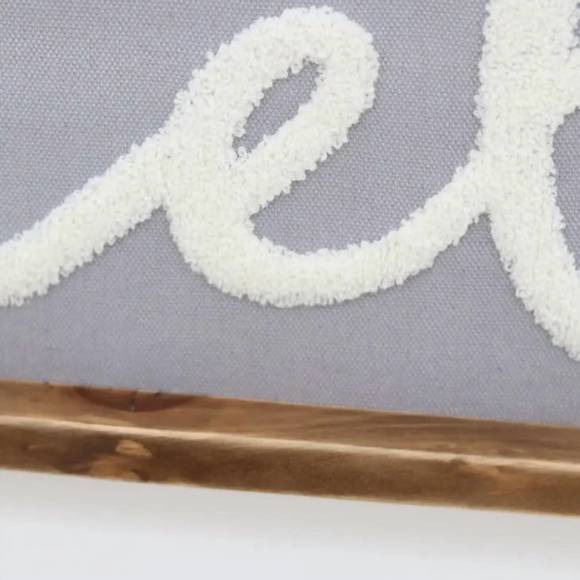 NEW PARIS LOFT hello wood framed wall hanging sign in grey - Picture 2 of 3